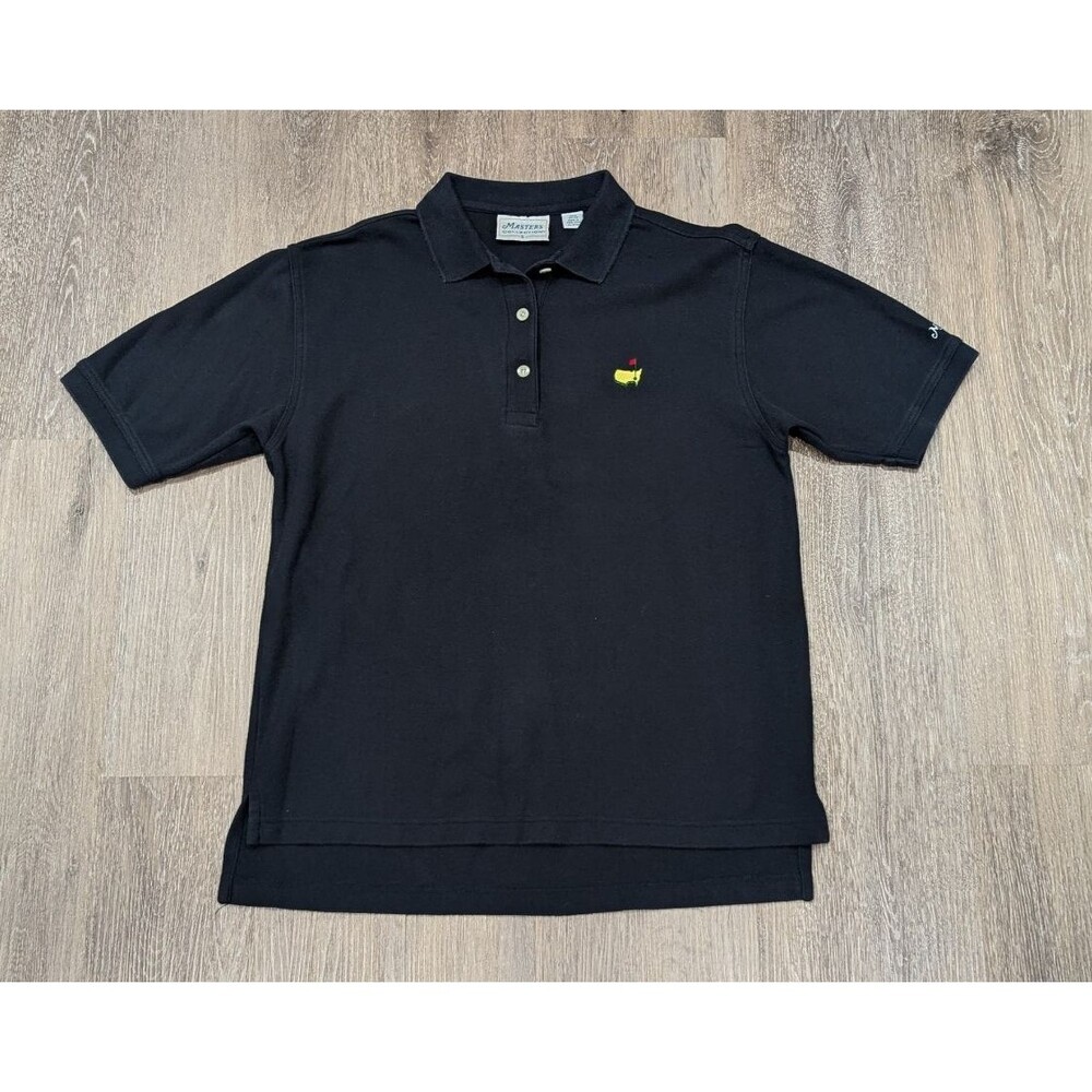 Black Women's Polo Top with Embroidered Accent